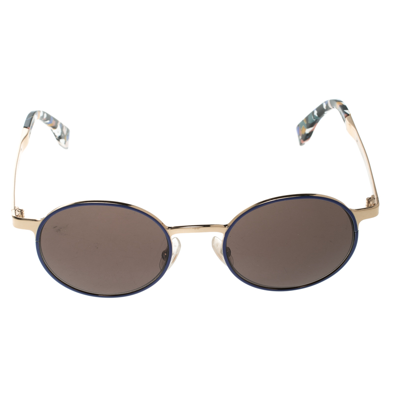 

Fendi Black/Gold Plated FF0090/S Round Sunglasses
