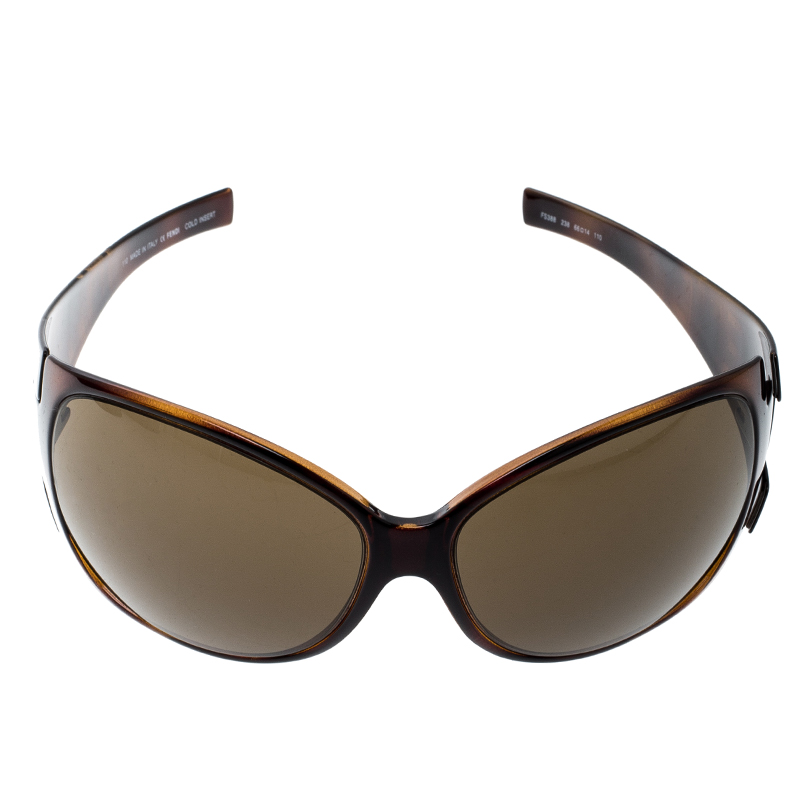 

Fendi Tortoise Shell/Brown FS388 Shield Sunglasses
