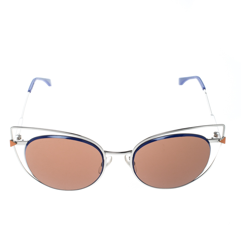 

Fendi Purple/Brown FF 0176/S Cat Eye Sunglasses, Silver