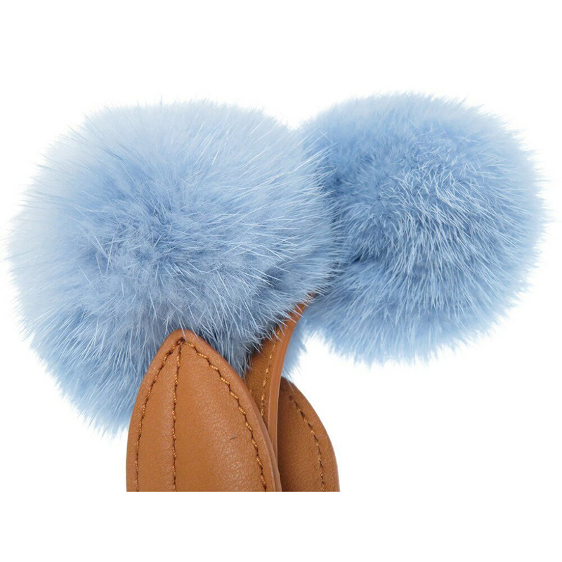 

Fendi Blue/Brown Fur and Leather Cherry Bag Charm and Key Holder