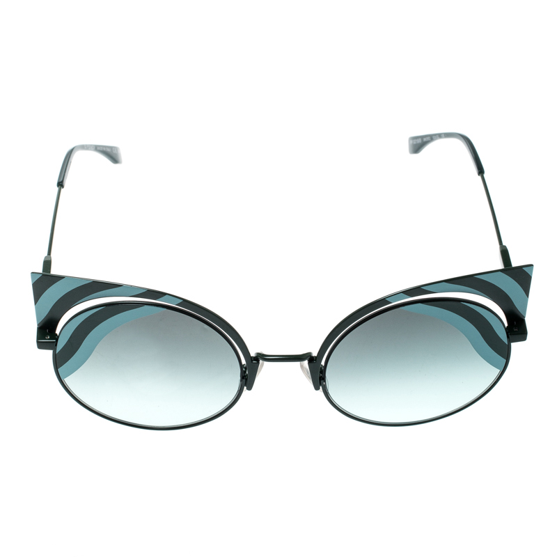 

Fendi Turquoise /Green Gradient FF 0215/S Hypnoshine Cat Eye Sunglasses