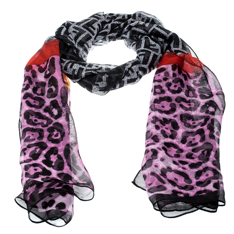 fendi leopard print scarf