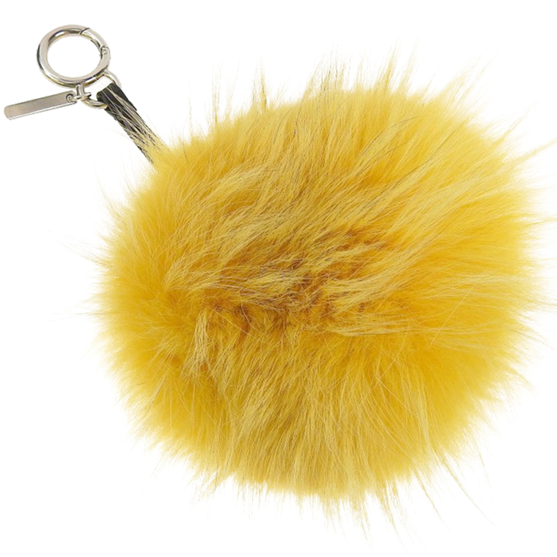 

Fendi Yellow/Black Fur and Wool Bag Bugs Monster Bag Charm and Key Holder