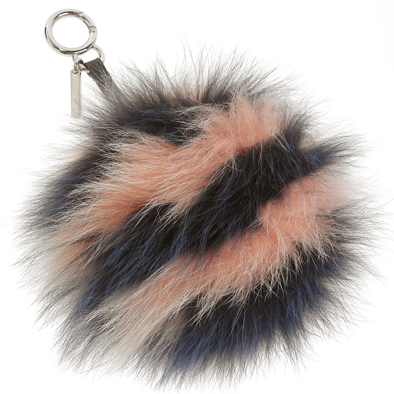 

Fendi Pink/Blue Fur Pompom Bag Charm and Key Holder