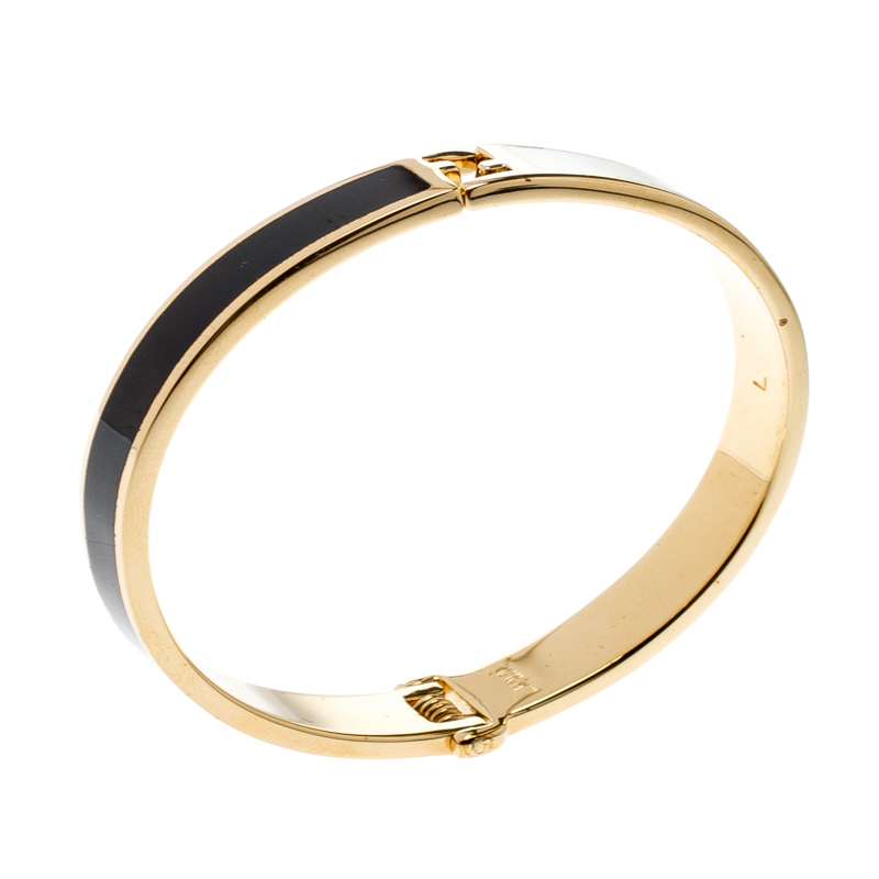 

Fendi The Fendista Bicolor Enamel Gold Tone Bracelet