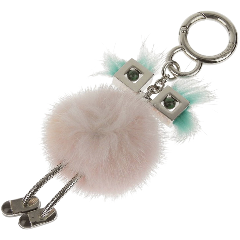 

Fendi Light Blue/Pink Mink Fur Chick Bag Charm and Key Holder