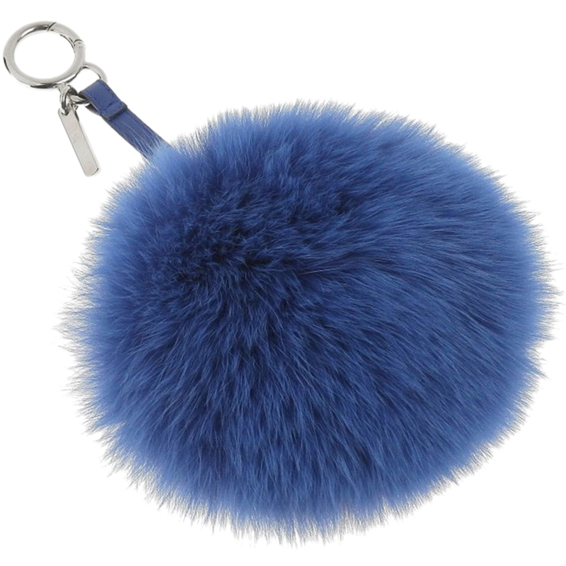 

Fendi Blue/Pink Fur Pompom Bag Charm and Key Holder