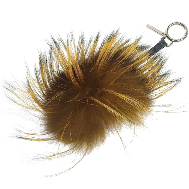 

Fendi Brown Fur Bag Bug Bag Charm and Key Holder