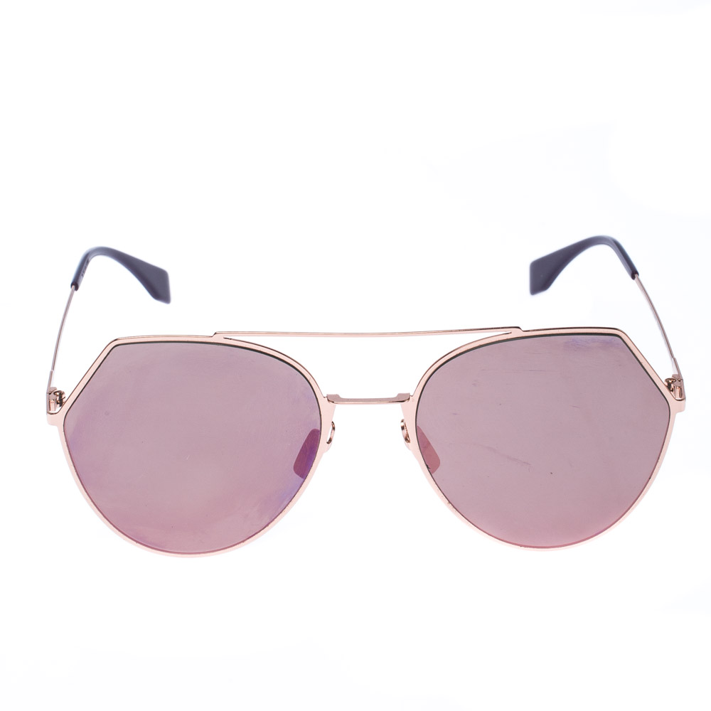

Fendi Gold/ Rose Gold Mirrored FF0194/S Aviator Sunglasses