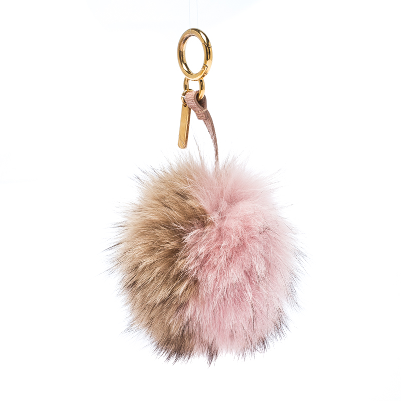 

Fendi Light Pink/Brown Fur Pom Pom Bag Charm
