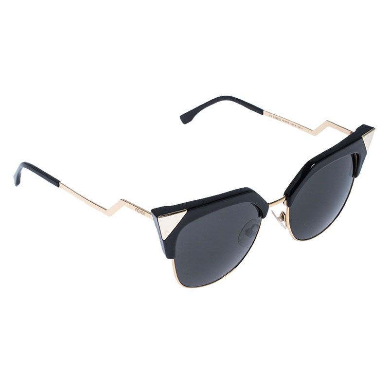 مملوكة مسبقًا Fendi Gold Tone/Grey FF 0149 Iridia Cat Eye Sunglasses