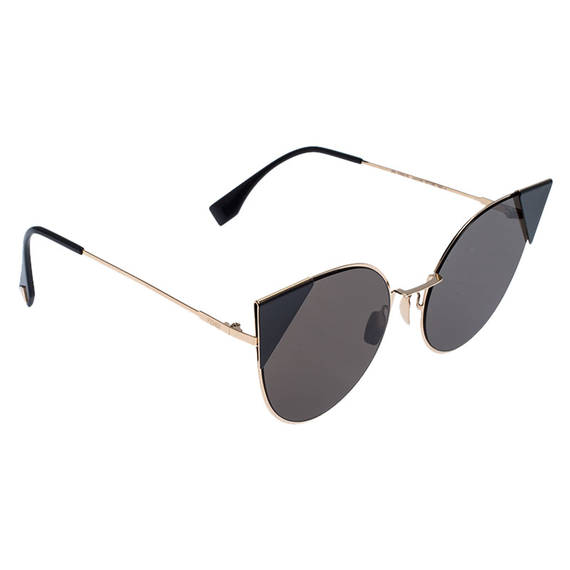 Pre Owned نظارة شمسية فندي FF0191/S عين قطة بنية ذهبية وردية