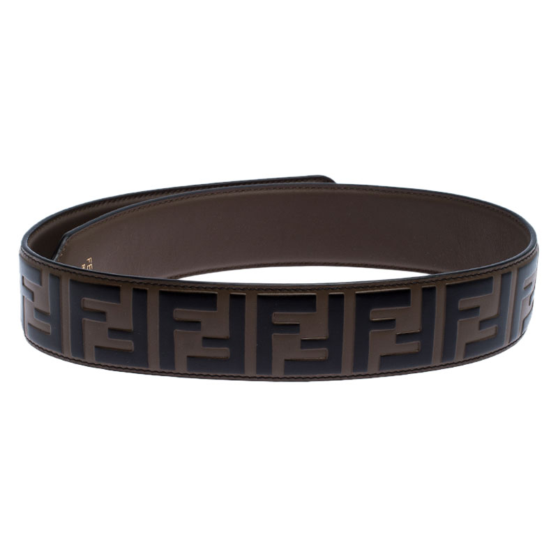 

Fendi Black/Brown Zucca Leather Strap You Bag Strap