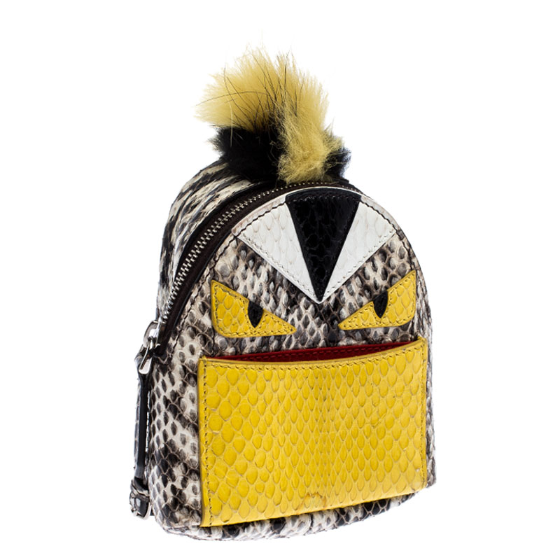 

Fendi Multicolor Python Monster Backpack Bag Charm