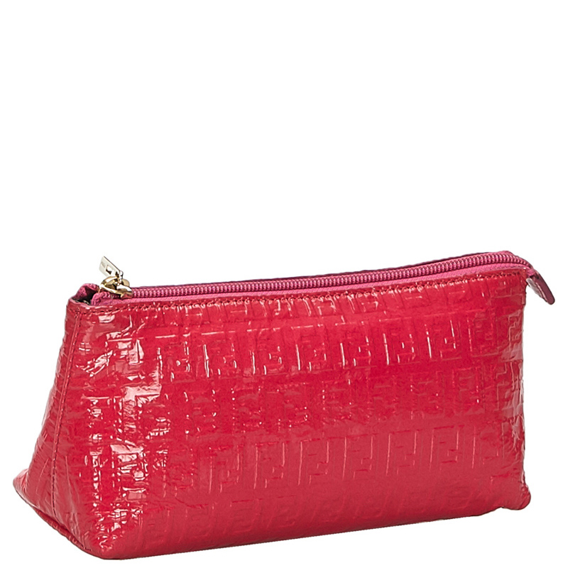

Fendi Pink Zucchino Patent Leather Pouch
