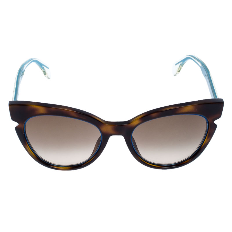 

Fendi Dark Havana/ Brown Gradient FF 0132/S Cat Eye Sunglasses