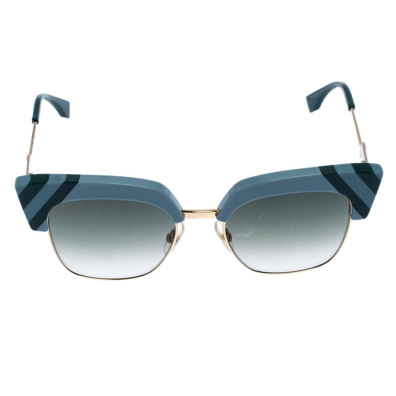 

Fendi Azure Blue/ Green Gradient FF 0241/S Waves Square Sunglasses