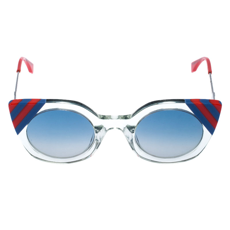 

Fendi Multicolor Transparent Gradient Wave Cat Eye Sunglasses