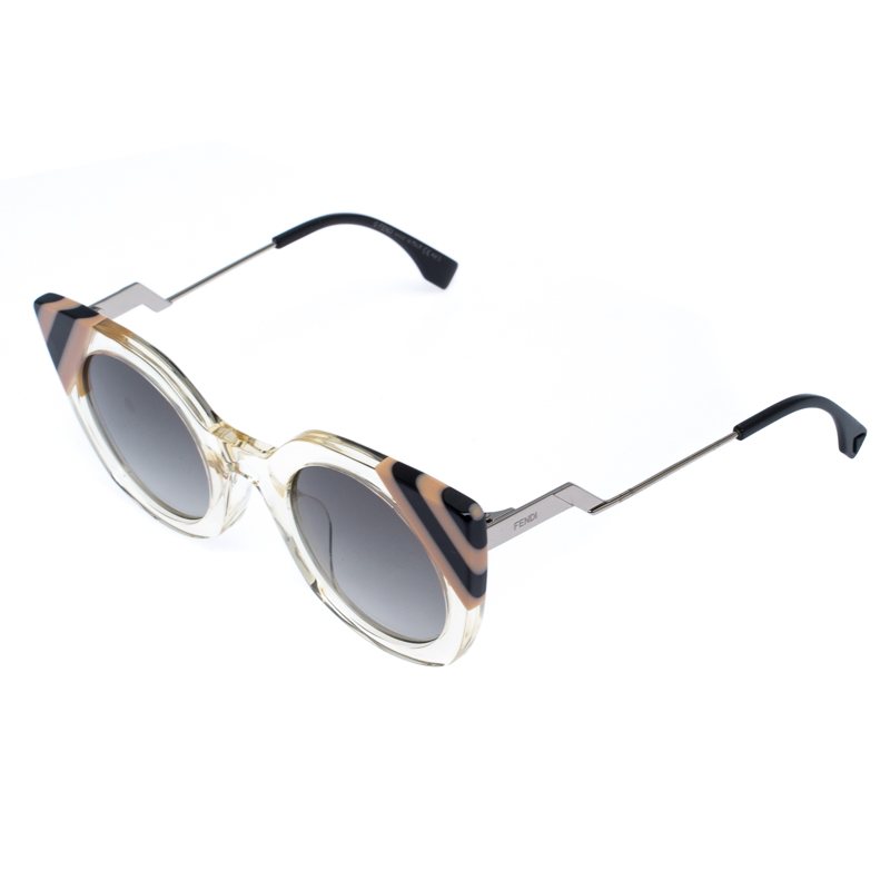 Fendi Clear Stripes/Black FF 0240/S Cateye Sunglasses