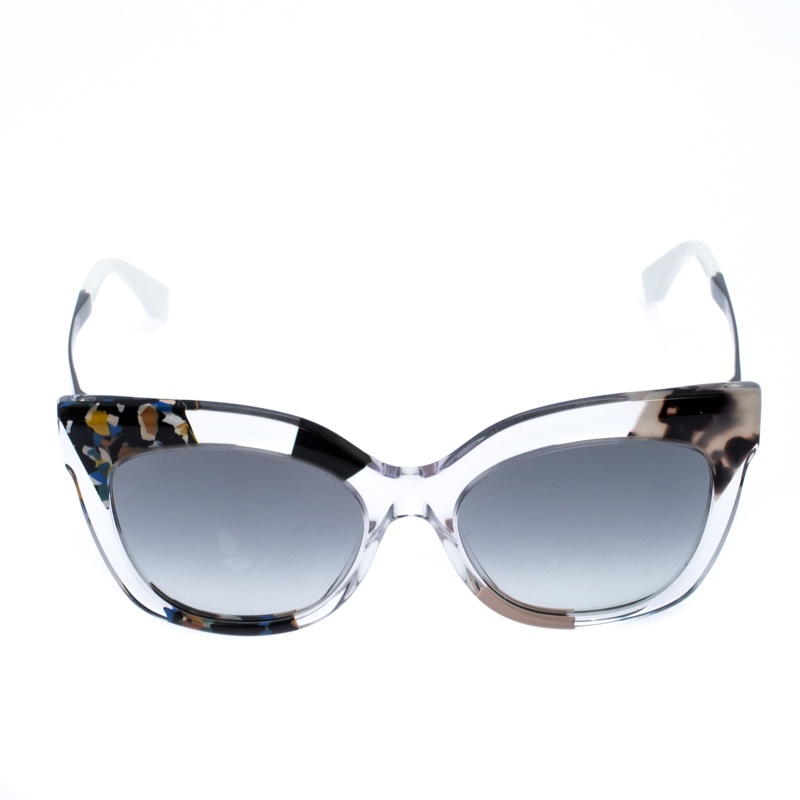 

Fendi Clear Jungle/Dark Gradient FF 0179/S Cateye Sunglasses, Black