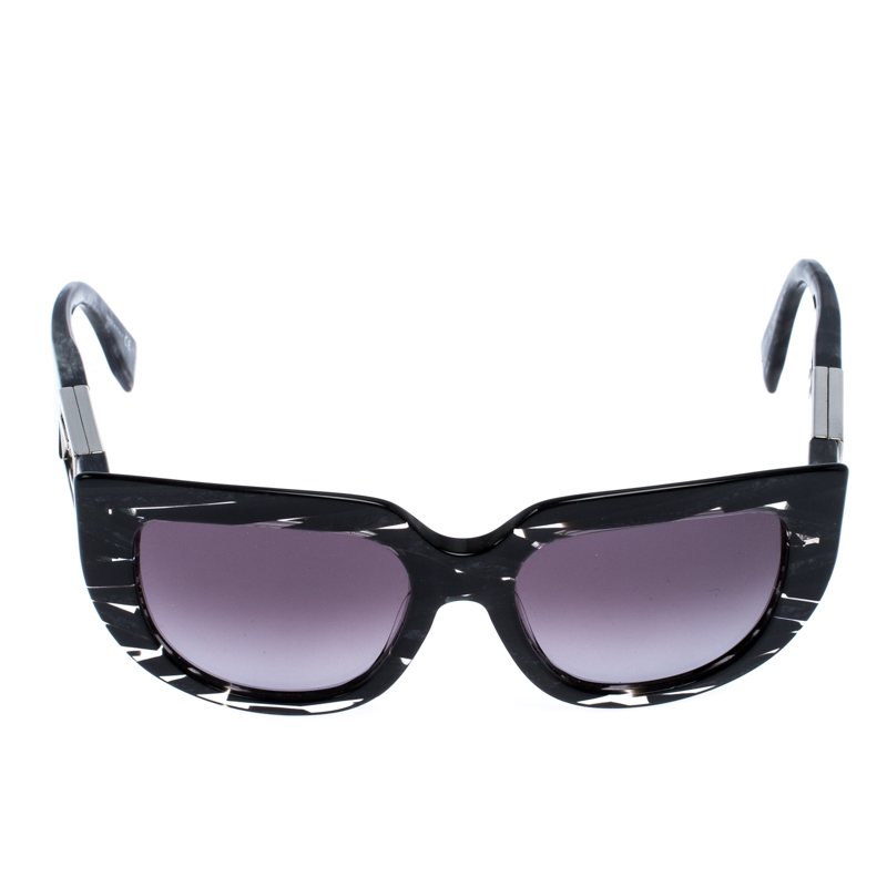 

Fendi Black Clear Zebra Print FF 0031/F/S Rotational Temple Embellished Sunglasses