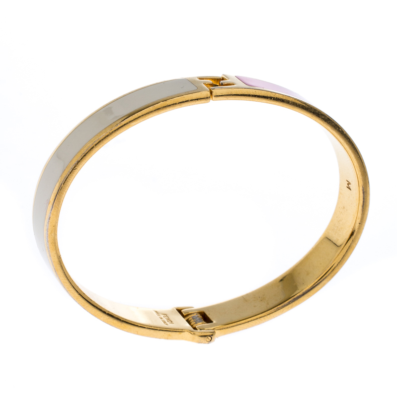 

Fendi The Fendista Bicolor Enamel Gold Tone Bracelet
