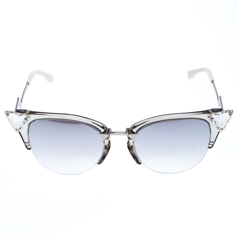 

Fendi Silver Tone/ Grey Gradient FF 0041/S Iridia Cat Eye Sunglasses