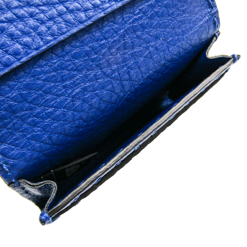 

Fendi Blue Leather Selleria Business Card Case