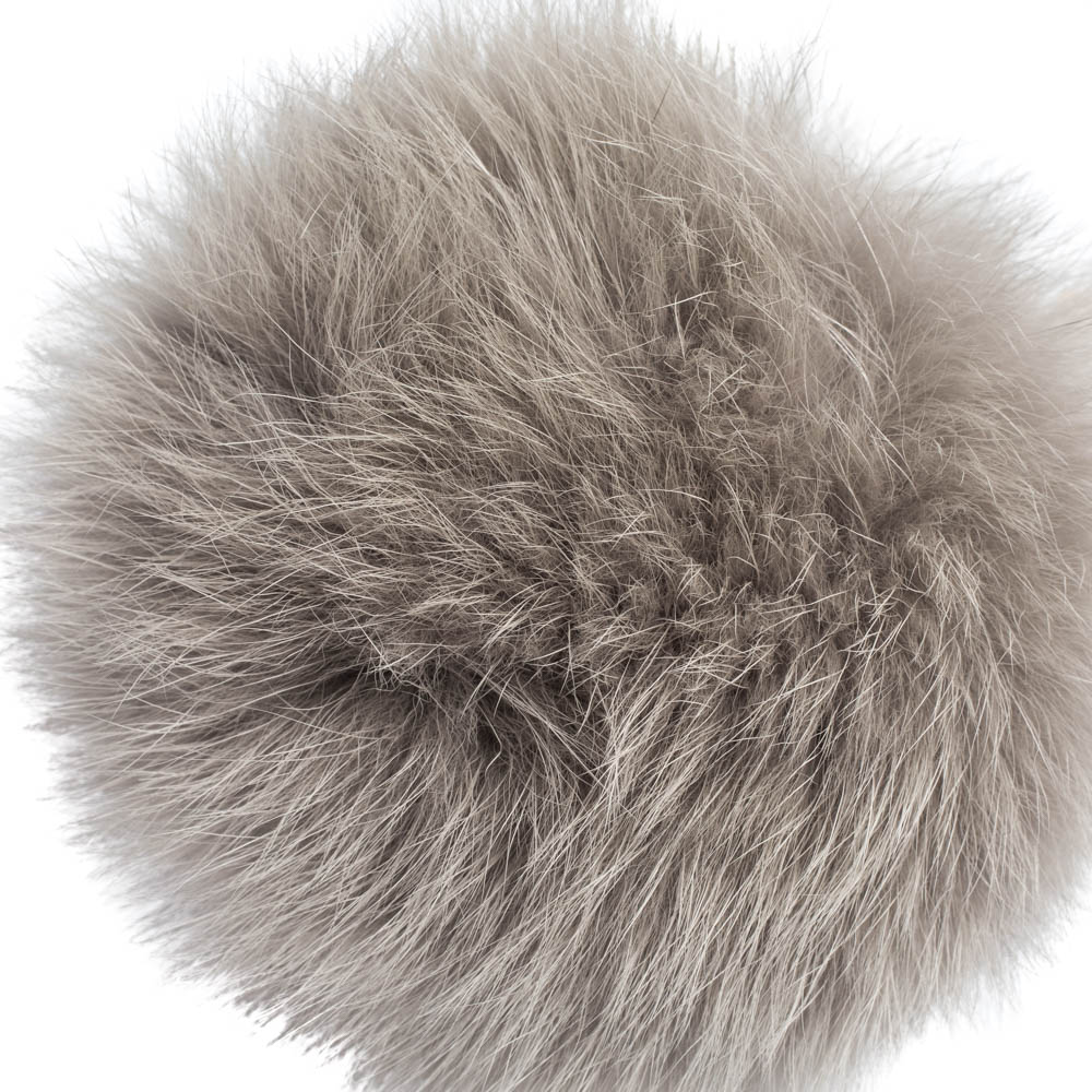

Fendi Light Grey Fox Fur Pom Pom Bag Charm