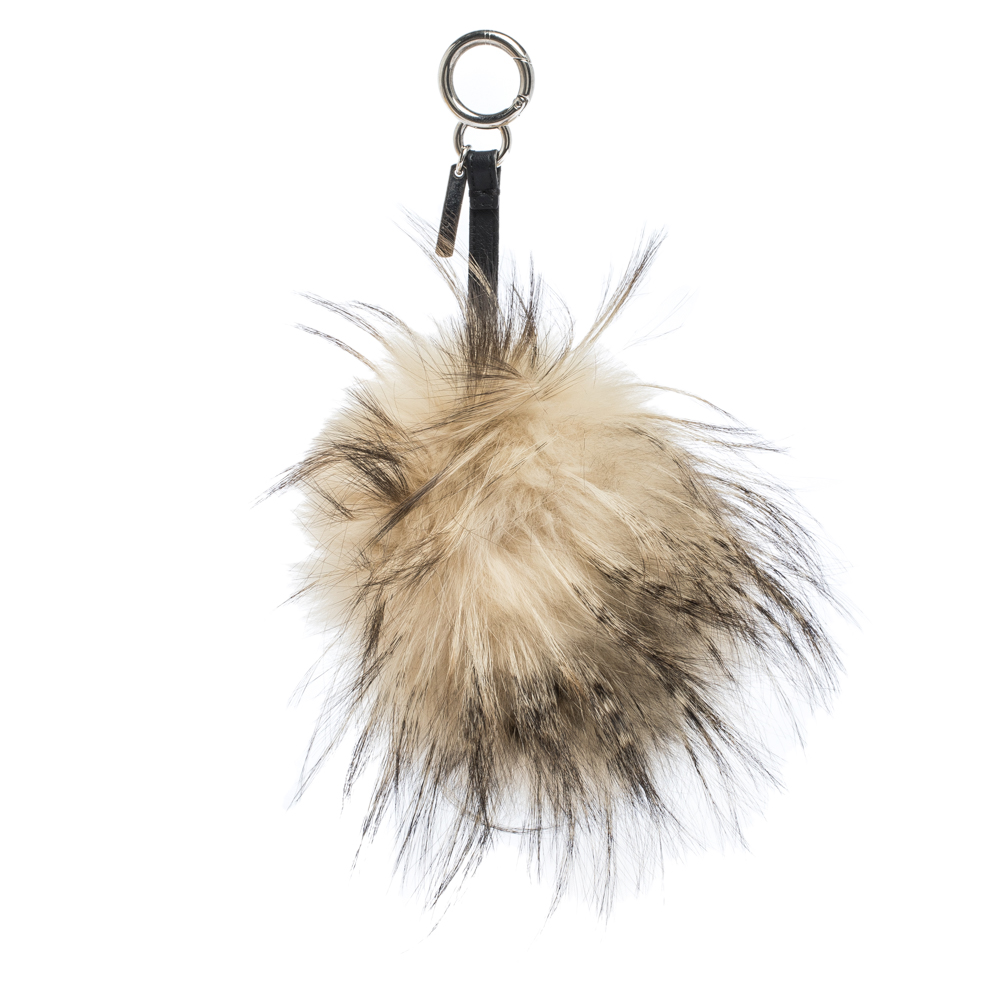 

Fendi Mulitcolor Fox Fur and Leather Eye Studded Cube Monster Bag Charm, Multicolor