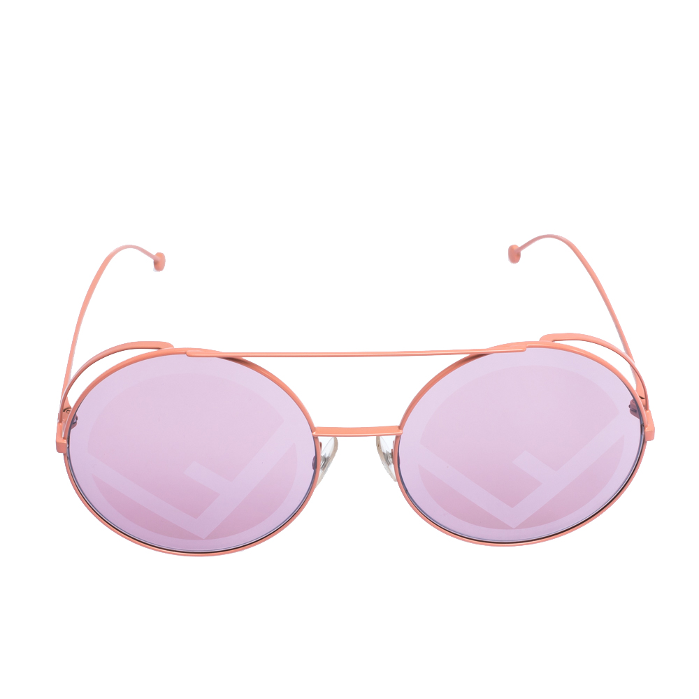 

Fendi Pink/ Grey Monogram FF 0285/S Round Run Away Sunglasses