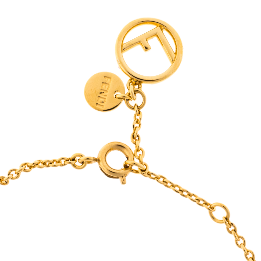 

Fendi F is Fendi Pearl & Crystal Gold Tone Bracelet