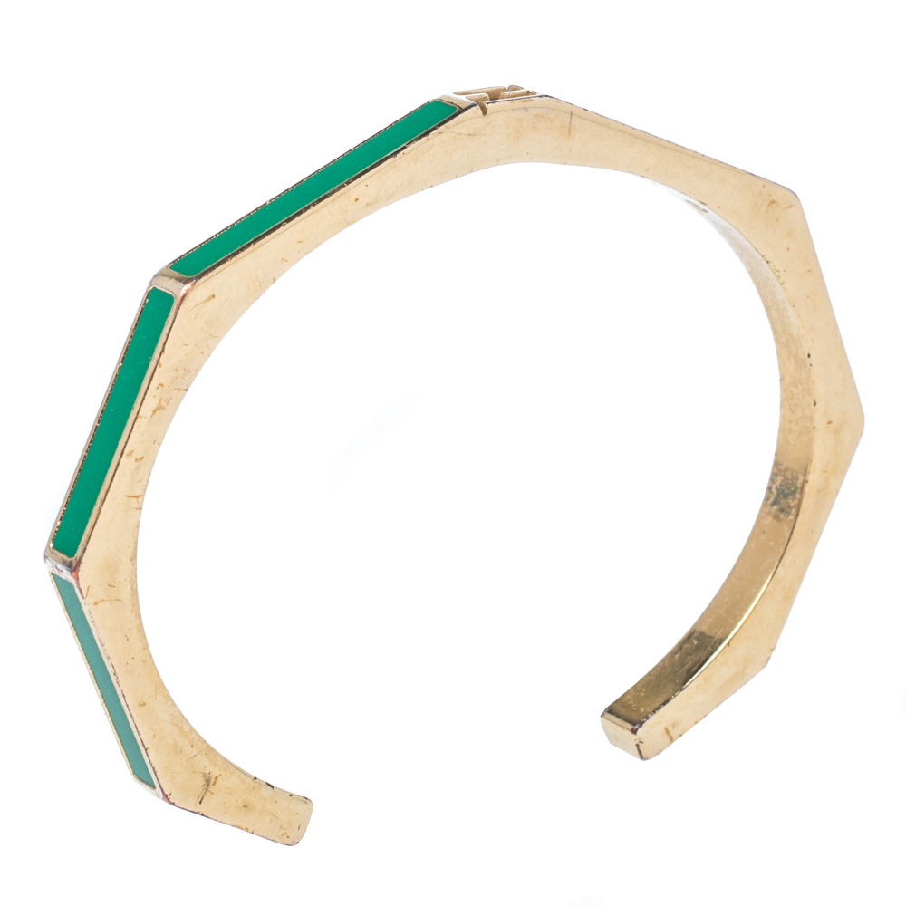 

Fendi Green Enamel Baguette Bracelet