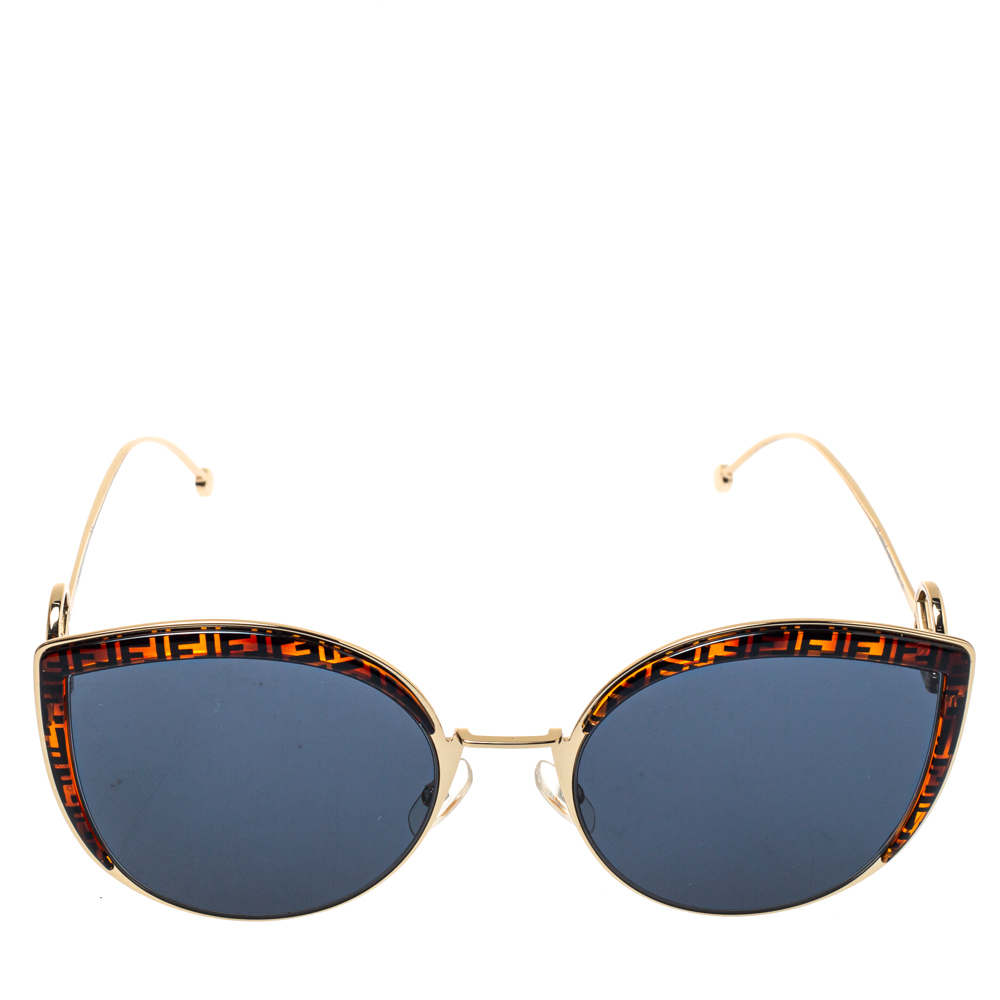 

Fendi Brown Zucca/Blue FF 0290/S Cat-Eye Sunglasses