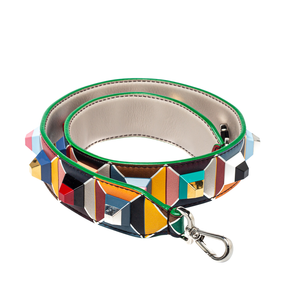 

Fendi Multicolor Leather Studded Strap You Shoulder Bag Strap