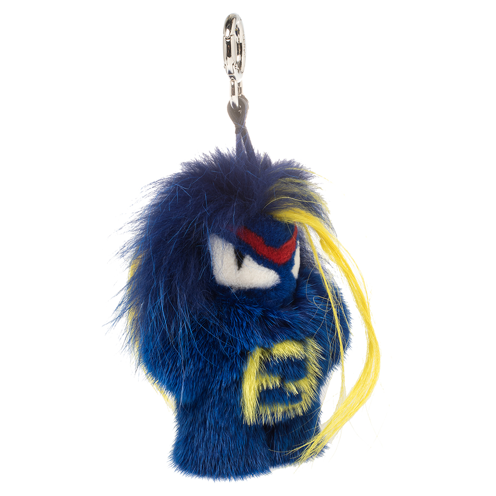 

Fendi Blue Fur Fendirumi Bug-Kun Bag Charm