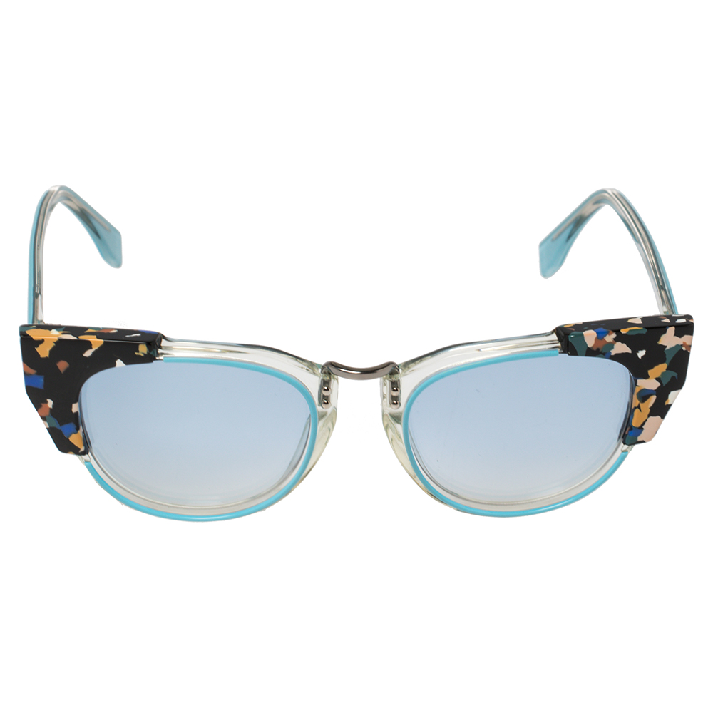 

Fendi Abstract Print/ Blue Gradient FF0074/S Galassia Cat Eye Sunglasses