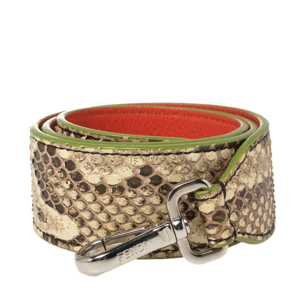 

Fendi Beige/Brown Python Strap You Shoulder Strap