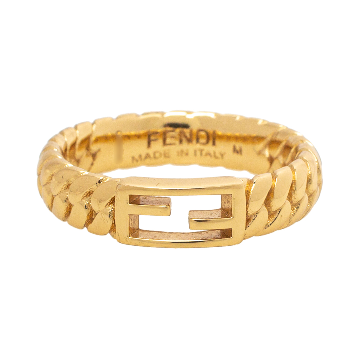 

Fendi Bagutte Gold Tone Band Ring