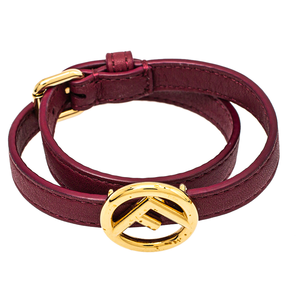 

Fendi F is Fendi Burgundy Leather Double Wrap Bracelet