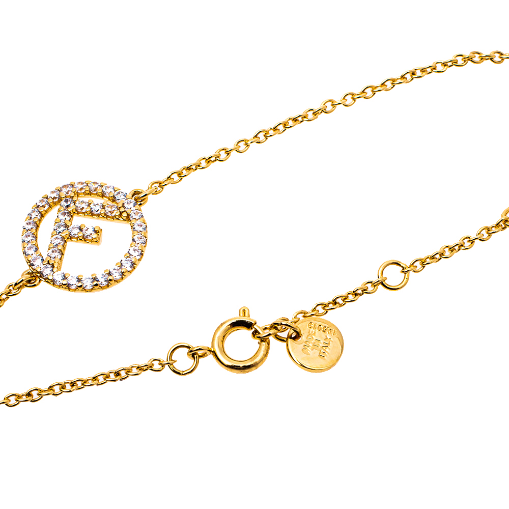 

Fendi F is Fendi Crystal Gold Tone Bracelet