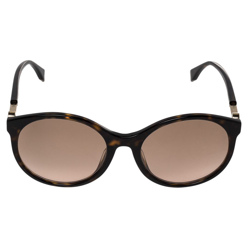 

Fendi Dark Havana Acetate FF 0362/F/S F is Fendi Round Sunglasses, Brown