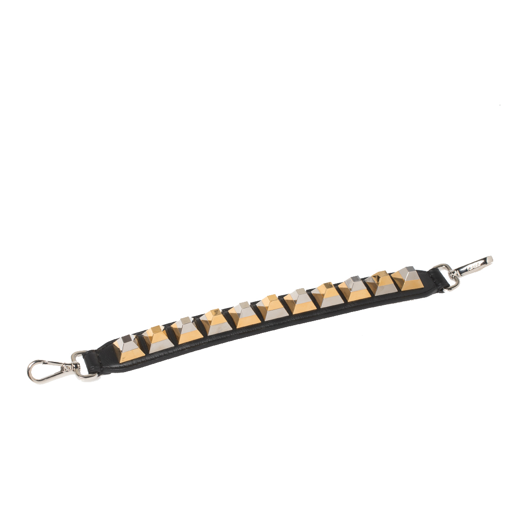 

Fendi Black Leather Studded Mini You Bag Strap
