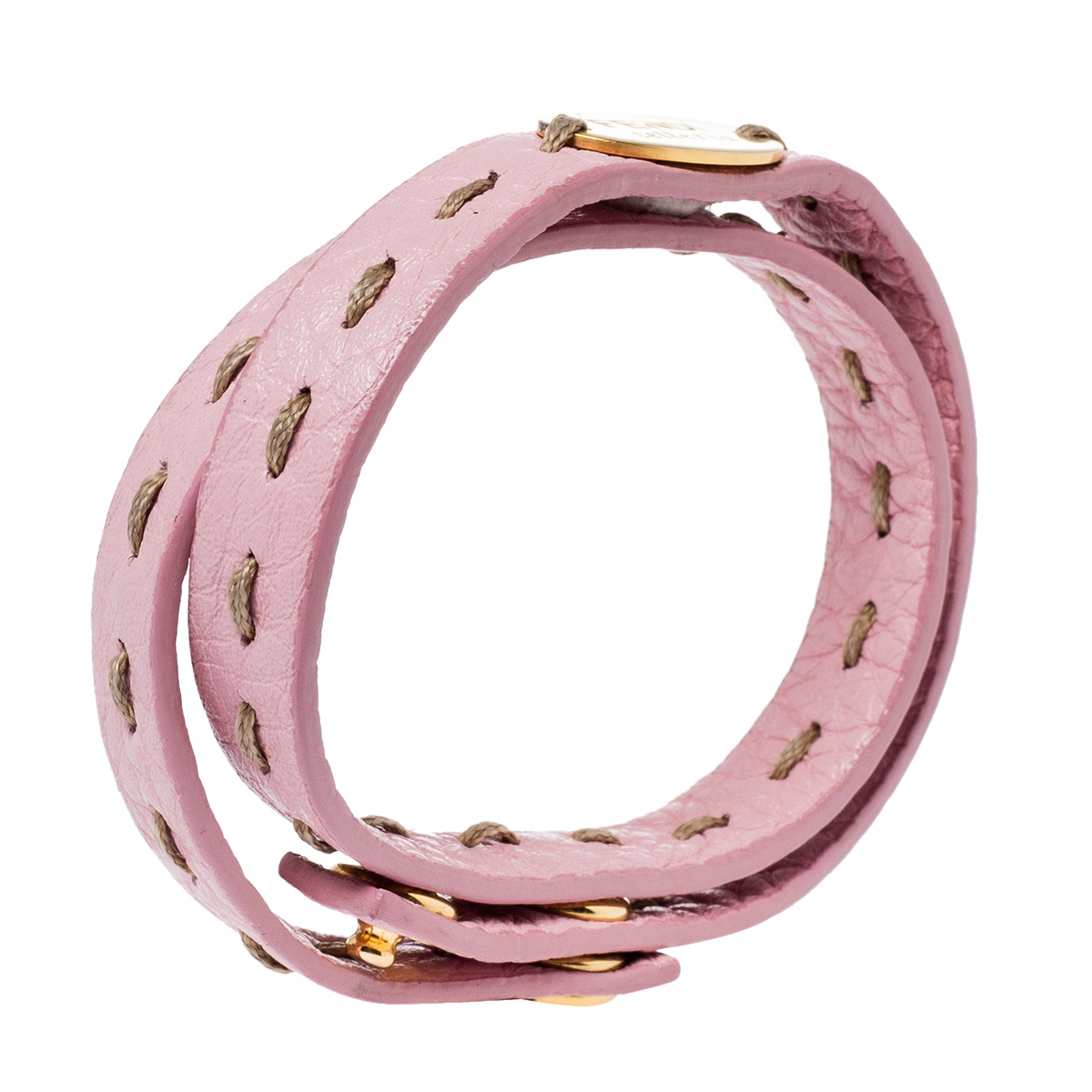 

Fendi Pink Selleria Leather Double Wrap Bracelet
