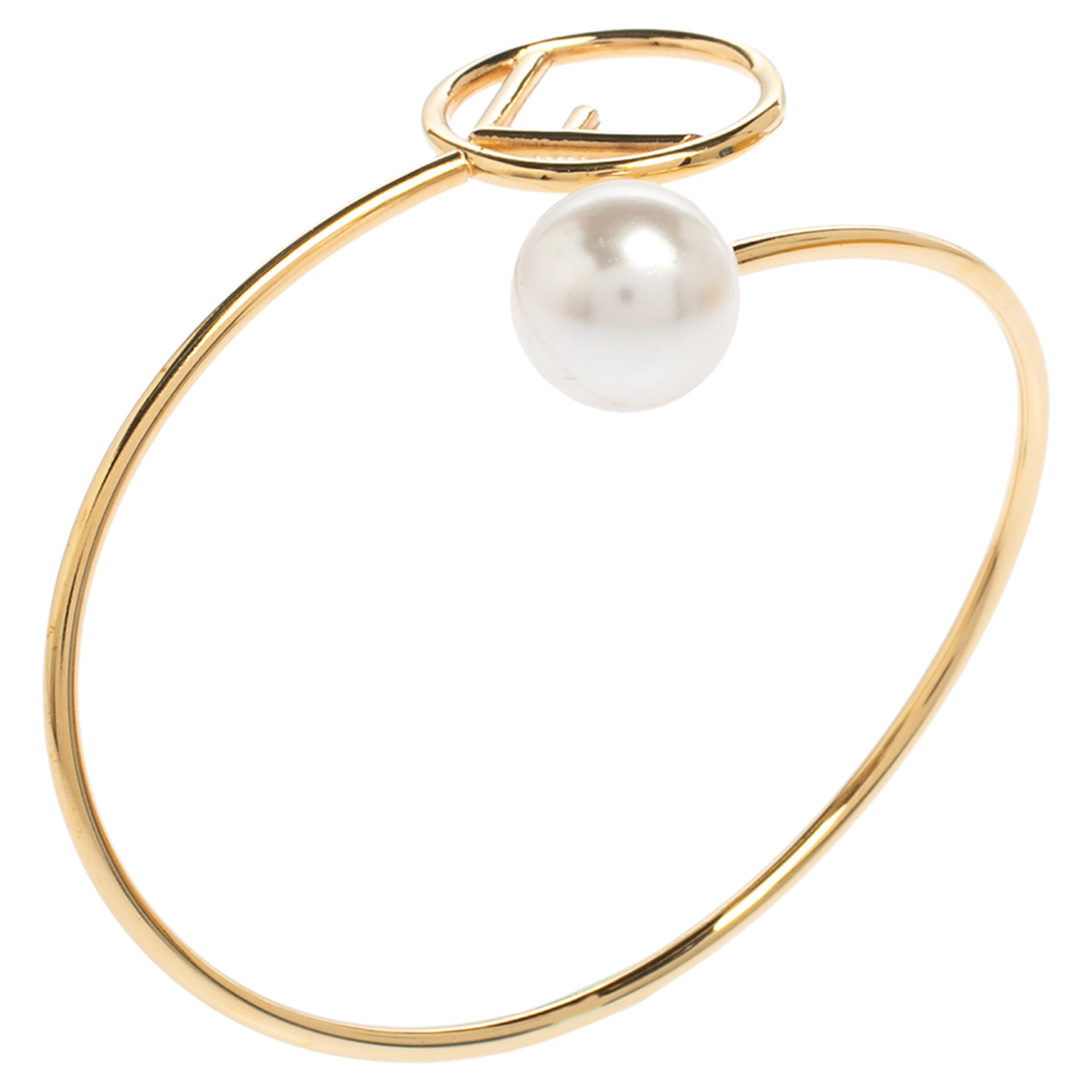

Fendi F is Fendi Faux Pearl Gold Tone Cuff Bracelet