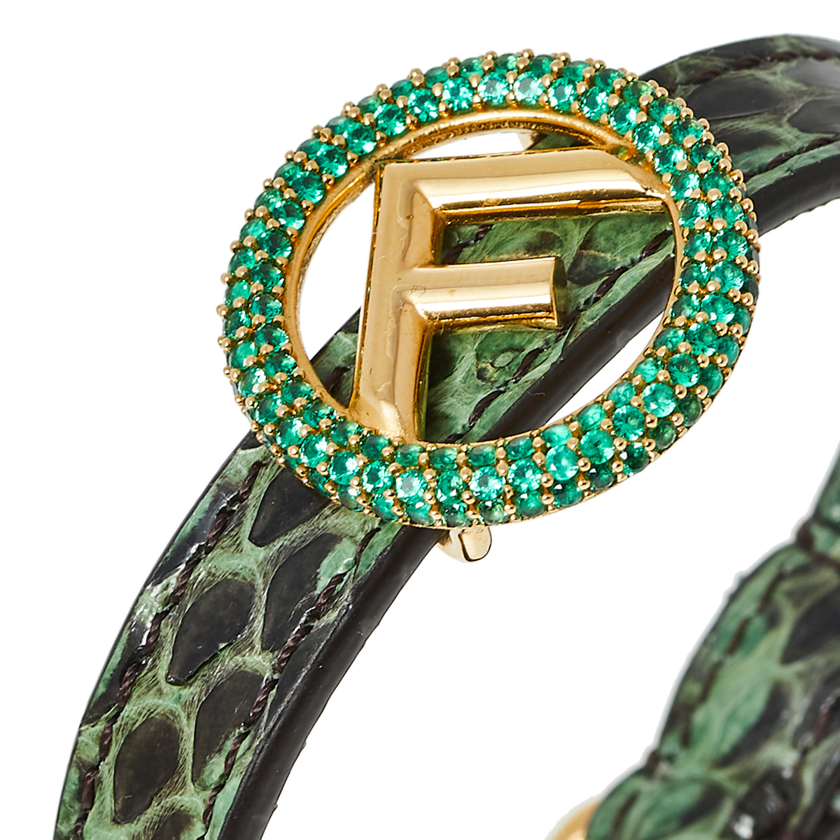 

Fendi F is Fendi Green Snakeskin Leather Wrap Bracelet
