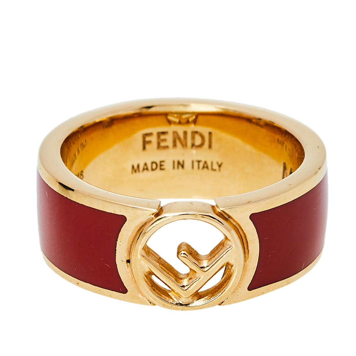 

Fendi F is Fendi Red Enamel Band Ring