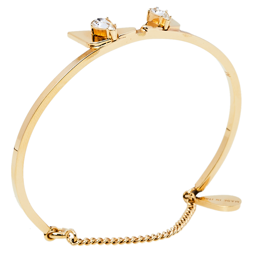 

Fendi Monster Eyes Crystal Gold Tone Bracelet