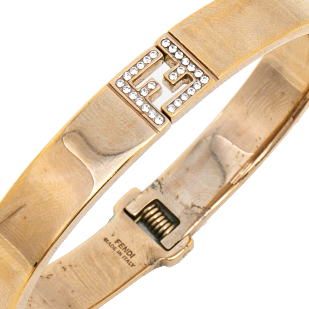 

Fendi The Fendista Crystal Gold Tone Bracelet