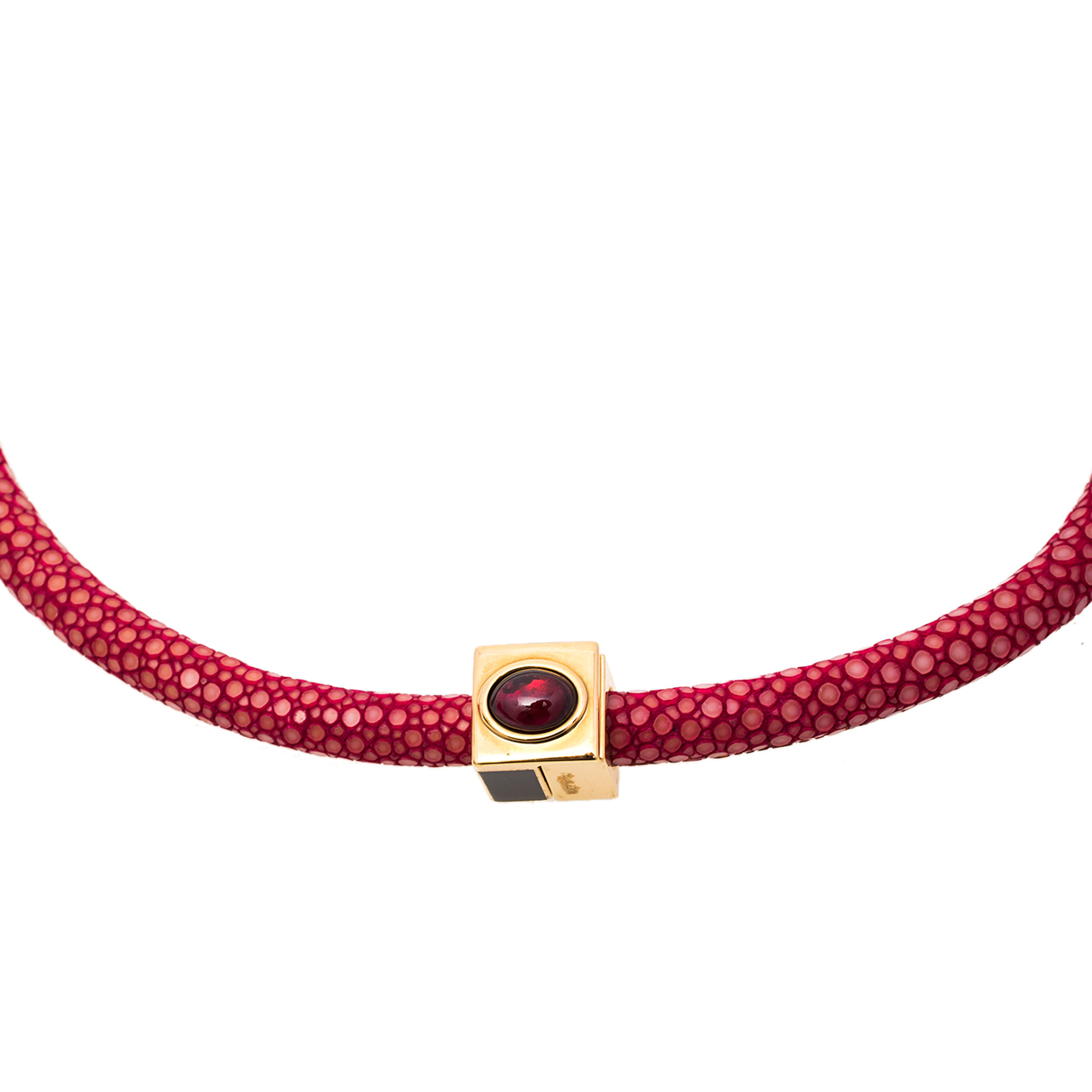 

Fendi Pink Stingray Crystal Gold Tone Collar Necklace